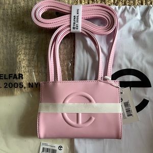 Telfar small bubblegum shopping bag